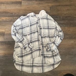 American Eagle Hooded Flannel